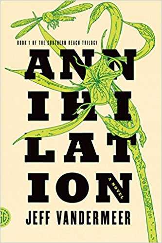 the cover of annihilation - looks like green fungus and vines wrapped around the words