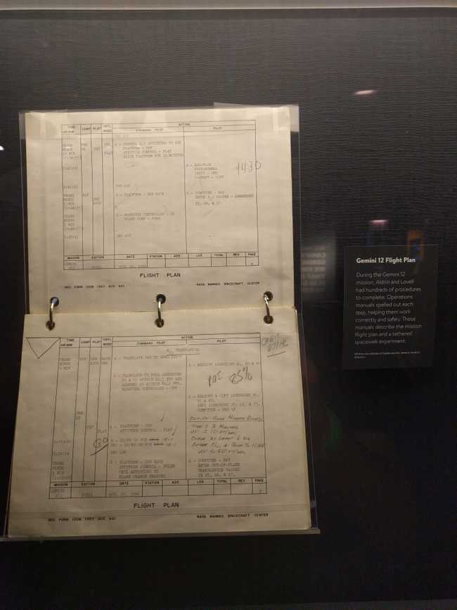 Gemini 12 flight plan that looks like a spreadsheet